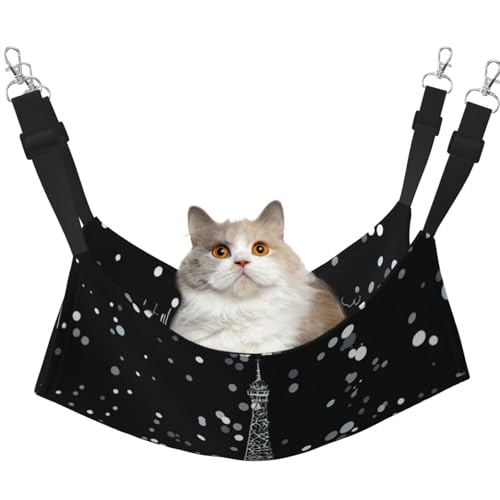 Night Paris Eiffelturm-Druck, weiche Schlafhängematte, Katzenhängematte zum Aufhängen von Käfigen, Haustier-Hängematte, Bett, verstellbar, für kleine Tiere Night Paris Eiffelturm-Druck, weiche Schlafhängematte, Katzenhängematte zum Aufhängen von Käfigen, Haustier-Hängematte, Bett, verstellbar, für kleine Tiere von EdWal
