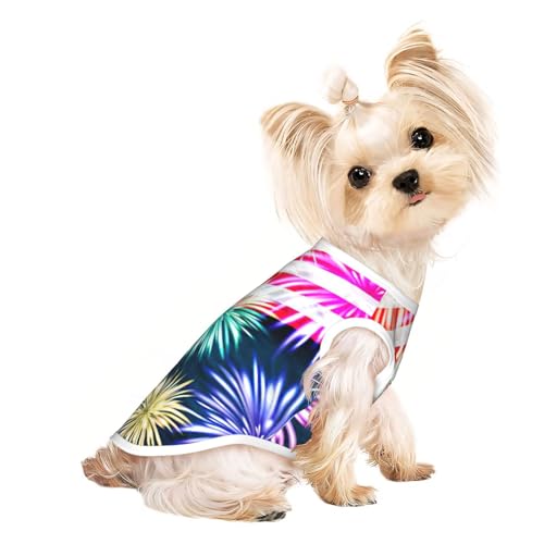 Patriotisches 4. Juli Hunde-Shirt mit amerikanischer Flagge, für kleine Hunde, dehnbar, leicht, Tanktop, ärmellos, gestreift Patriotisches 4. Juli Hunde-Shirt mit amerikanischer Flagge, für kleine Hunde, dehnbar, leicht, Tanktop, ärmellos, gestreift von EdWal