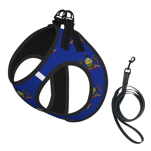 Pennsylvania Hundegeschirr mit Staatsflagge, 2 x Schnalle, Hundeweste, kein Ziehen an der Vorderseite, für kleine und mittelgroße Hunde Pennsylvania Hundegeschirr mit Staatsflagge, 2 x Schnalle, Hundeweste, kein Ziehen an der Vorderseite, für kleine und mittelgroße Hunde von EdWal