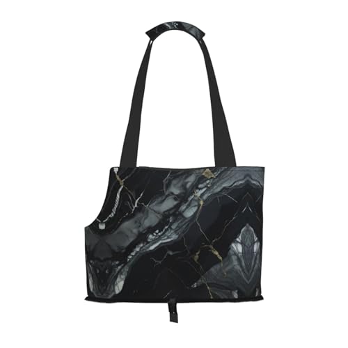 Tragetasche für Haustiere, Hunde, Schwarz mit Marmor-Aufdruck, für kleine Hunde, Katzen und Kaninchen Tragetasche für Haustiere, Hunde, Schwarz mit Marmor-Aufdruck, für kleine Hunde, Katzen und Kaninchen von EdWal