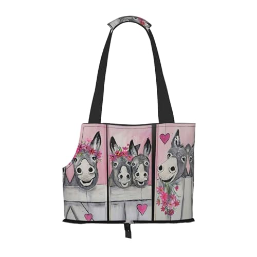 Tragetasche mit Esel- und Blumendruck, für kleine Hunde, Katzen und Kaninchen Tragetasche mit Esel- und Blumendruck, für kleine Hunde, Katzen und Kaninchen von EdWal
