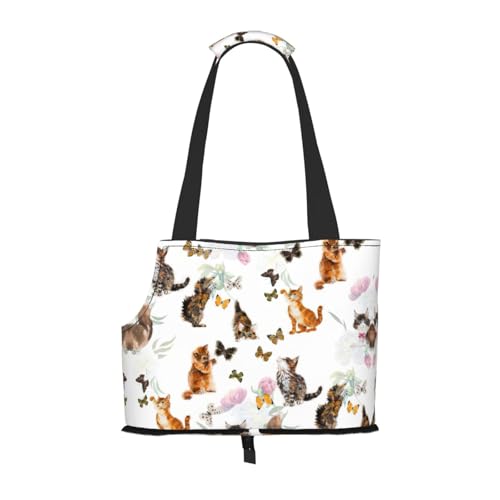 Tragetasche mit niedlichem Kätzchen-Schmetterlings-Aufdruck, für kleine Hunde, Katzen und Kaninchen Tragetasche mit niedlichem Kätzchen-Schmetterlings-Aufdruck, für kleine Hunde, Katzen und Kaninchen von EdWal
