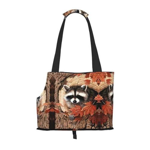 Waschbär im Herbst Baum Loch Druck Haustier Hunde Tragetasche Welpentragetasche Hundetragetasche für kleine Hunde und Katzen und Kaninchen Waschbär im Herbst Baum Loch Druck Haustier Hunde Tragetasche Welpentragetasche Hundetragetasche für kleine Hunde und Katzen und Kaninchen von EdWal