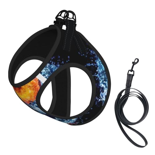 Yin-Yang-Hundegeschirr mit Feuerwasserdruck, 2 x Schnalle, Hundeweste, kein Ziehen an der Vorderseite, für kleine und mittelgroße Hunde Yin-Yang-Hundegeschirr mit Feuerwasserdruck, 2 x Schnalle, Hundeweste, kein Ziehen an der Vorderseite, für kleine und mittelgroße Hunde von EdWal