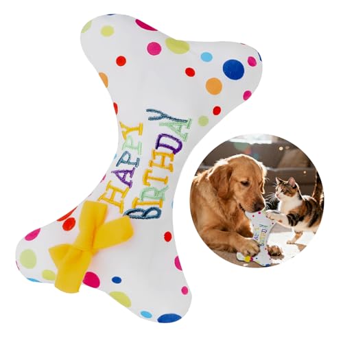Eddrfy Hunde Geburtstag Spielzeug Geschenk, Hundekuchen Knorpelspielzeug mit Quietscher, Hund Geburtstag Deko für Kleine und Mittelgroße Hunde, Lustige Geschenke für Haustier Geburtstag Eddrfy Hunde Geburtstag Spielzeug Geschenk, Hundekuchen Knorpelspielzeug mit Quietscher, Hund Geburtstag Deko für Kleine und Mittelgroße Hunde, Lustige Geschenke für Haustier Geburtstag von Eddrfy