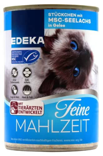 Edeka Feine Mahlzeit Stückchen mit MSC-Seelachs in Gelee, 12er Pack (12 x 400g) von Edeka