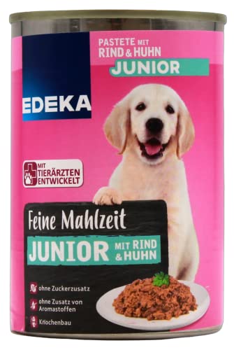 Edeka Feine Mahlzeit mit Rind und Huhn Junior Hundefutter, 12er Pack (12 x 400g) von Edeka