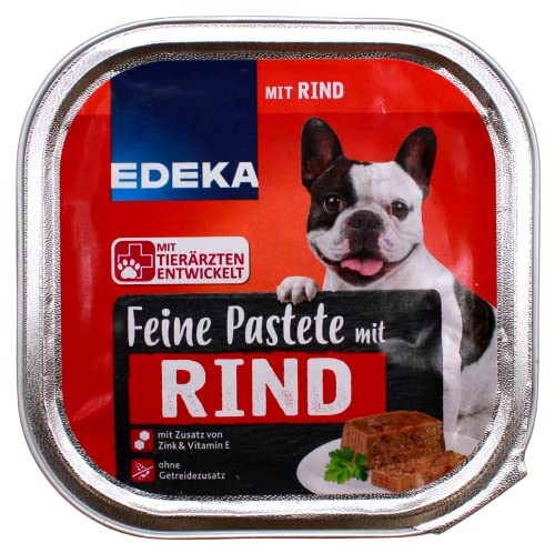 Edeka Feine Pastete mit Rind Hundefutter, 10er Pack (10 x 300g) von IKIMI