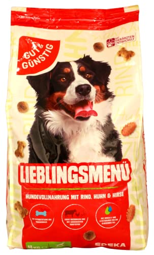 Gut & Günstig Lieblingsmenü Hundevollnahrung mit Rind, Huhn und Hirse, 4er Pack (4 x 4 kg) von Edeka