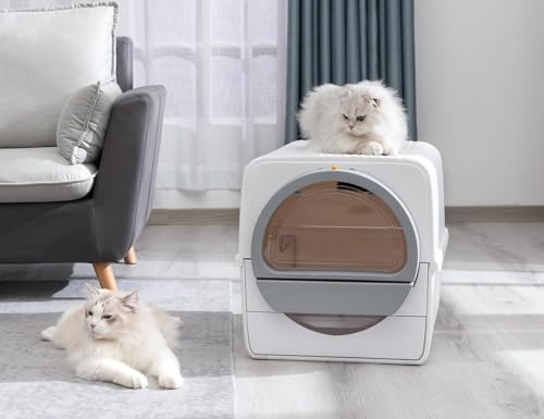 Katzentoilette für Haustiere mit automatischem Verschluss, geräumig für große Katzen, Belastung 12 kg, auslaufsicher, Weiß Katzentoilette für Haustiere mit automatischem Verschluss, geräumig für große Katzen, Belastung 12 kg, auslaufsicher, Weiß von Edelweiss Beauty