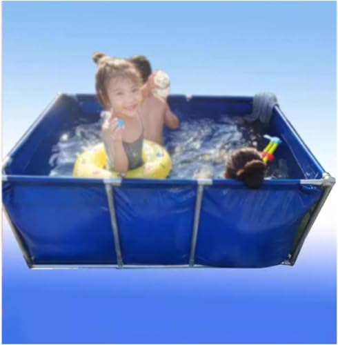 EdfYHSL Oberirdische Fischteiche Aquarium-Schwimmbecken, Segeltuchbecken mit Ablassventil, temporärer Lagertank for Salzwasserfische, ohne Rahmen Teichfolie(3x1x0.5m) von EdfYHSL