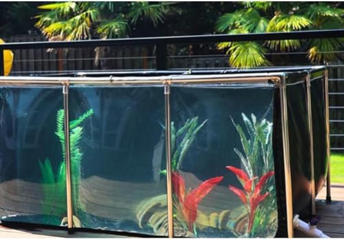 EdfYHSL Oberirdische Fischteiche Canvas-Aquarium mit Ständer for die Aquakultur, zusammenklappbares Canvas-Aquarium mit transparentem Sichtfenster Teichfolie(80x50x35cm) von EdfYHSL