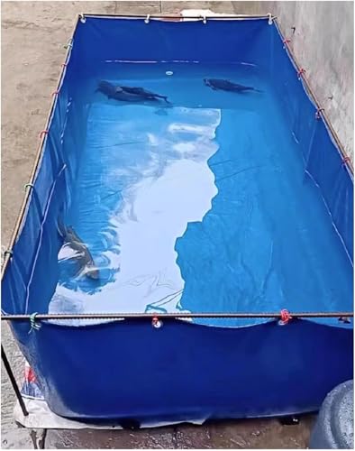EdfYHSL Oberirdische Fischteiche Fischteich-Leinwand, zusammenklappbarer tragbarer Wasserspeichertank, Fischteichzisterne, Fischteiche for die Aquakultur Teichfolie(2x1x1m) von EdfYHSL