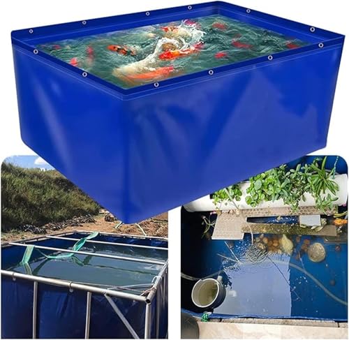 EdfYHSL Oberirdische Fischteiche Fischteich-Speichertank, Segeltuch-Fischteich, zusammenklappbarer Wasserspeichertank, Gartenbewässerungs-Speichertank, Rahmen nicht im Lieferumfang enthalten Teichfoli von EdfYHSL