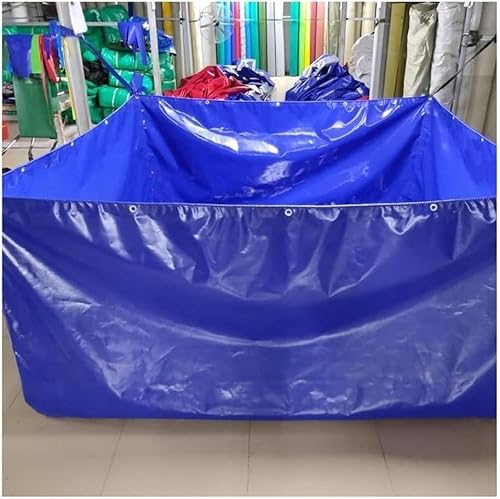 EdfYHSL Oberirdische Fischteiche Fischteich aus Segeltuch mit Ablassventil, temporärer Lagertank for Salzwasserfische, Planen-Lagertank, Rahmen nicht im Lieferumfang enthalten Teichfolie(1.5x1x1m) von EdfYHSL