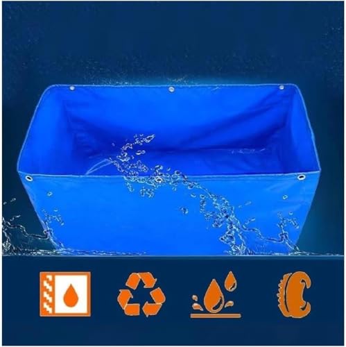 EdfYHSL Oberirdische Fischteiche Garden Culture Fischteich-Aufbewahrungsbecken, Oberirdischer Fischteich aus Segeltuch, Aquakulturbecken, Ohne Rahmen Teichfolie(2x1x1m) von EdfYHSL