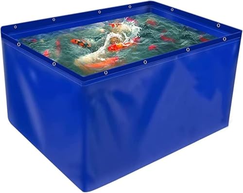 EdfYHSL Oberirdische Fischteiche Oberirdischer Fischteich aus Segeltuch, zusammenklappbarer tragbarer Wasserspeichertank, Aquakulturteich, Rahmen nicht im Lieferumfang enthalten Teichfolie(2x1x1m) von EdfYHSL