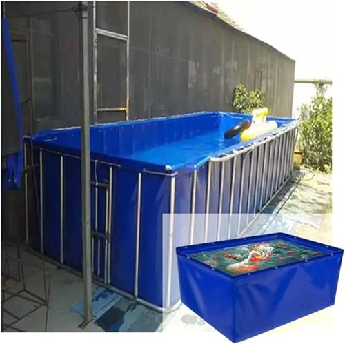 EdfYHSL Oberirdische Fischteiche Wasserspeichertank aus Segeltuch, Aquakultur-Segeltuch-Fischteich, Wasserspeichertank for den Garten, Rahmen nicht im Lieferumfang enthalten Teichfolie(2x1x1m) von EdfYHSL