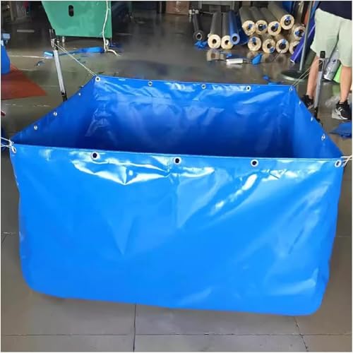 EdfYHSL Oberirdische Fischteiche Wasserspeichertank for die Gartenbewässerung, Segeltuch-Wassertank mit Ablassventil, Segeltuch-Tank for Aquakulturfische, ohne Rahmen Teichfolie(1.5x1x1m) von EdfYHSL