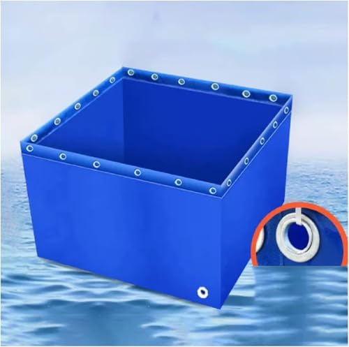 EdfYHSL Oberirdische Fischteiche Zusammenklappbarer Fischtank aus Segeltuch, tragbarer Wasservorratsbehälter, tragbare Zisterne aus Segeltuch for den Außenbereich mit Ablassventil Teichfolie(2x1x1m) von EdfYHSL