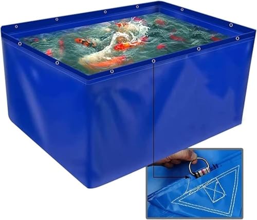 EdfYHSL Oberirdische Fischteiche Zusammenklappbarer Fischteich, temporärer Wasserspeichertank, Aufstellpool, Rahmen nicht im Lieferumfang enthalten Teichfolie(2x1x1m) von EdfYHSL