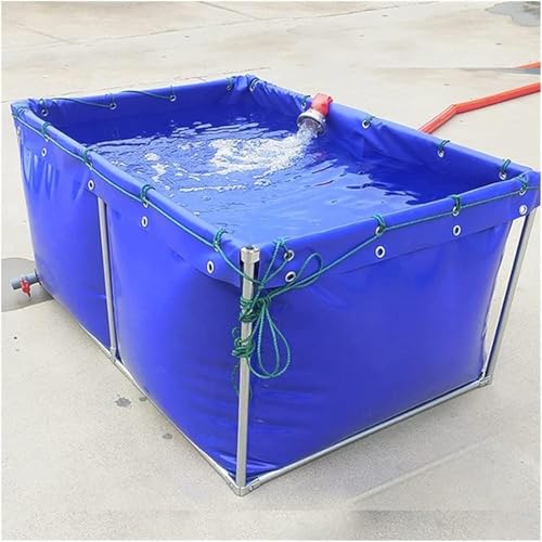 EdfYHSL Oberirdische Fischteiche Zusammenklappbarer Wasserspeichertank, Wasserspeichertank for die Fischzucht, oberirdischer Fischteich for die Gartenterrasse, ohne Rahmen Teichfolie(1.5x1x1m) von EdfYHSL