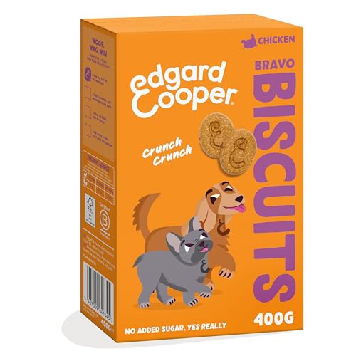 Edgard Cooper Hundeleckerli, Bravo Biscuits (Huhn, 400g x 1) Adult & Welpen Leckerlis, Getreidefrei, Natürliche Zutaten, hoher Proteingehalt und frisches Fleisch von Edgard Cooper