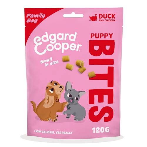 Edgard Cooper Hundeleckerli, Top Dog Bites (Ente, 120g x 1) Kleine Bites, Welpen Leckerlis, Getreidefrei, Natürliche Zutaten, hoher Proteingehalt und frisches Fleisch von Edgard Cooper