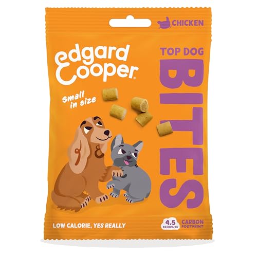 Edgard Cooper Hundeleckerli, Top Dog Bites (Huhn, 50g x 1) Kleine Bites, Leckerlis, Getreidefrei, Natürliche Zutaten, hoher Proteingehalt, frisches Fleisch und frischer Fisch von Edgard Cooper