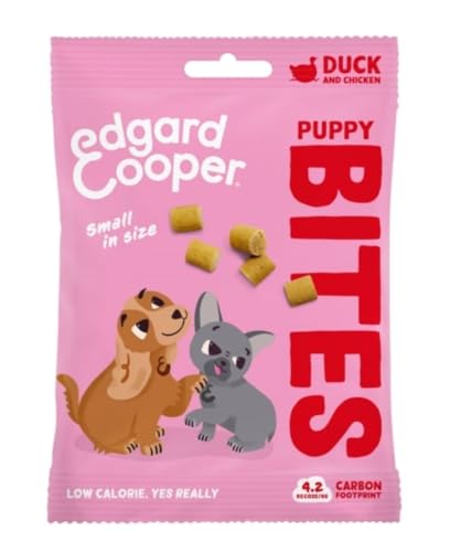 Edgard Cooper Hundeleckerli, Welpen Bites (Ente, 50g x 1) Bites, Leckerlis, Getreidefrei, Natürliche Zutaten, hoher Proteingehalt und frisches Fleisch von Edgard Cooper
