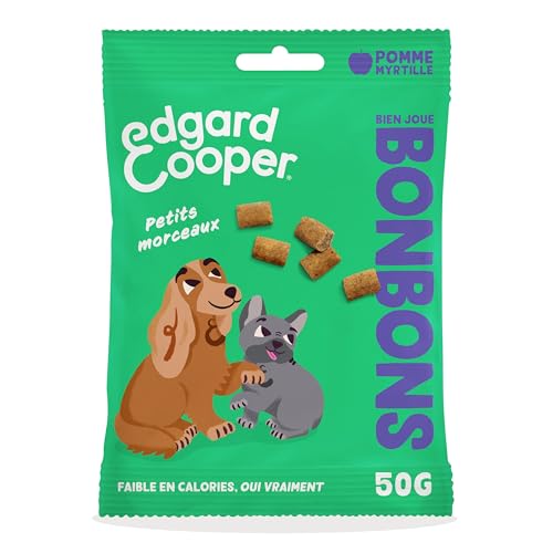 Edgard Cooper Hundesnack (Apfel & Blaubeeren, 50 g Beutel x 1), kleine Süßigkeiten, Nahrung auf Pflanzenbasis, Obst, Gemüse und aromatische Kräuter, echte Zutaten für Hunde von Edgard Cooper