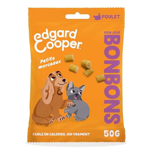Edgard Cooper Hundesnack (Huhn, 50 g Beutel), kleine Süßigkeiten, frisches Fleisch, kalorienarm, getreidefreie Rezeptur, Bonbons zum Trainieren von Edgard Cooper