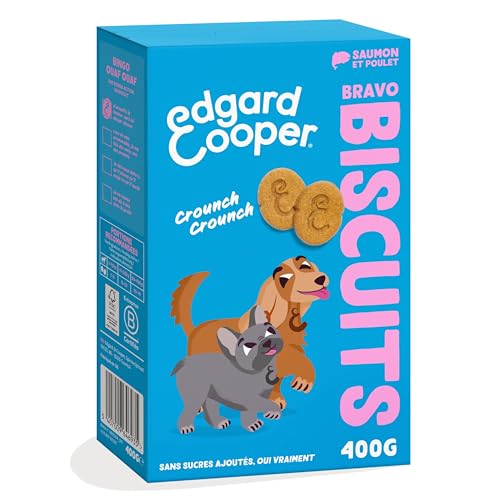 Edgard Cooper Leckerli für Hunde, (Lachs und Huhn, 400 g x 1), Bravo-Kekse, Hundekekse, frisches Fleisch, kalorienarm, getreidefreies Rezept, Kekse zum Glückwunsch von Edgard Cooper