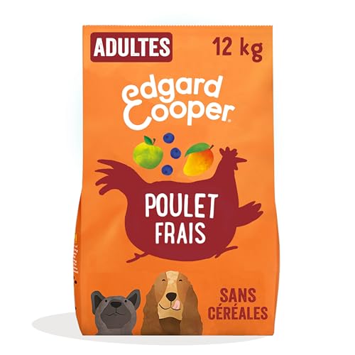 Edgard Cooper Trockenfutter für Hunde ohne Getreide (frisches Huhn, 12 kg), frisches Fleisch und Eiweiß, natürliches Futter für erwachsene Hunde, hypoallergen, ohne Zuckerzusatz von Edgard Cooper