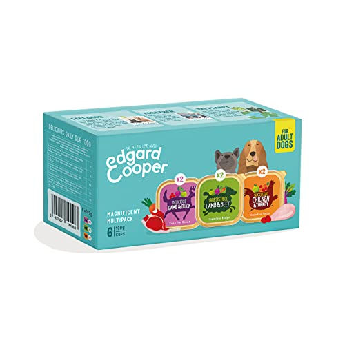 Edgard & Cooper Nassfutter für Hunde, Multipack, (Huhn/Lamm/Wild, 6 x 100g), ohne Getreide Nutrition, schmackhafte und ausgewogene Ernährung, Hochwertige Proteine von Edgard Cooper