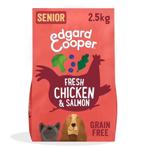 Edgard & Cooper Futtermittel für Erwachsene Hunde, natürliches Trockenfutter ohne Getreide, leicht verdaulich, gesunde Ernährung lecker und ausgewogen (Senior Lachs/Huhn, 2,5 kg (1 Packung) von Edgard Cooper