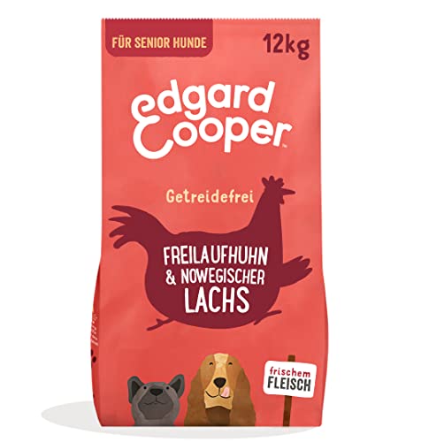 Edgard & Cooper Hundefutter, Trockenfutter für Senior Hunde, (Huhn & Lachs, 12kg), Hundefutter trocken getreidefrei ohne Zucker, natürliche Zutaten, frisches Fleisch, voller Aminosäuren von Edgard Cooper