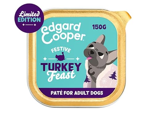 Edgard & Cooper Hundefutter Nass Pate Hund Erwachsene Getreidefrei Nassfutter Natürliche Nahrung 150g x 11 Schale Festlicher Frisches Truthahn, Gesunde Ernährung, Schmackhaft, Dog Food von Edgard Cooper