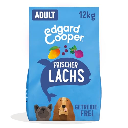 Edgard & Cooper Hundefutter Trocken Getreidefrei Hypoallergenes Hundefutter Hund Erwachsene Adult Natürliche 12kg Lachs mit viel frisches Fleisch, Schmackhafte und ausgewogene nahrung, Mono-Protein von Edgard Cooper