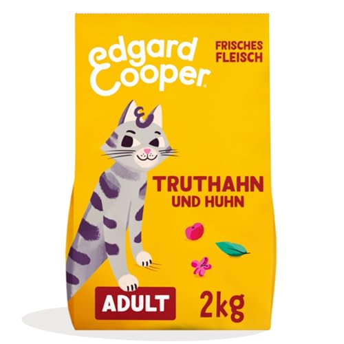 Edgard & Cooper Katzenfutter, Trockenfutter für Katzen, (Truthahn & Huhn, 2kg), Getreidefrei, voll von frischem Fleisch und natürlichen Zutaten, geeignet für sterilisierte und aktive Katzen von Edgard Cooper