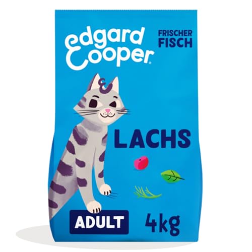 Edgard & Cooper Katzenfutter Trocken Getreidefrei Katze Adult Erwachsene Sterilisierte oder Aktive Trockenfutter Natürliche, Schmackhafte und Ausgewogene Nahrung… (4 kg, Lachs) von Edgard Cooper