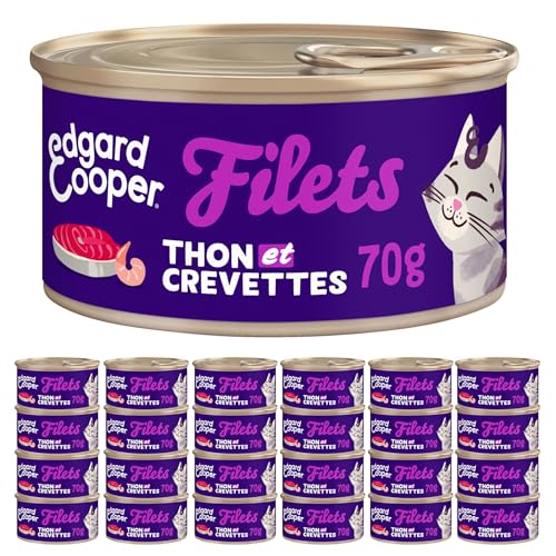 Edgard & Cooper Katzennetz (Thunfisch & Garnelen, 70 g x 24), frischer Fisch und hochwertiges Protein, echte Zutaten für Katzen, natürliche Netze für sterilisierte und aktive Katzen von Edgard Cooper