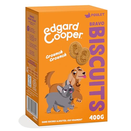 Edgard & Cooper Leckereien für Hunde, Proteinkekse, natürlich, für ausgewachsene Hunde, vollständige Kerale, 400 g x 1, Huhn von Edgard Cooper