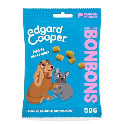Edgard & Cooper Leckereien für Hunde, natürliche Süßigkeiten, für ausgewachsene Hunde, ohne Getreide, 1 x 50 g, Lachs & Huhn von Edgard Cooper