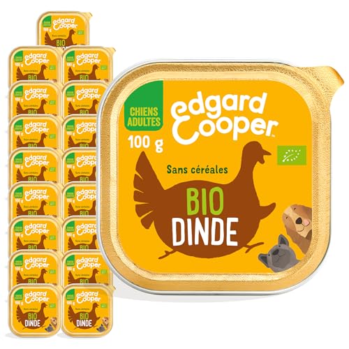 Edgard & Cooper Nassfutter für Hunde, (Bio-Truthahn, 100 g x 17), ohne Getreide & Biologisch, frisches Fleisch und hochwertige Proteine, echte Zutaten für Hunde, hypoallergen, ohne Zuckerzusatz von Edgard Cooper