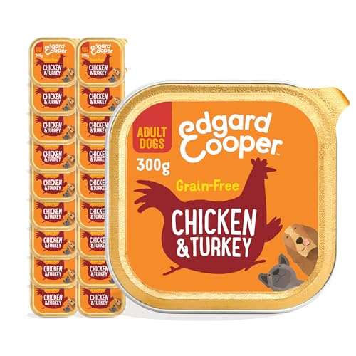 Edgard & Cooper Nassfutter für Hunde, (Huhn & Truthahn, 300g x 18), Getreidefrei, natürliche Zutaten und frisches Fleisch, voller essentieller Aminosäuren von Edgard Cooper