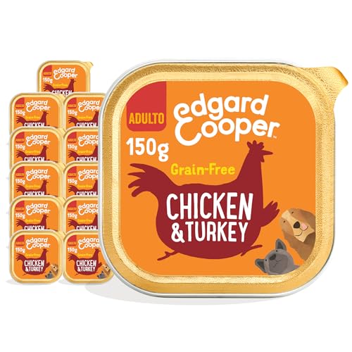 Edgard & Cooper Natural Wet Adult Dog Food - 11 x 150g - Salmon & Trout - Grain Free, Protein & Healthy (Chiken & Turkey) von Edgard Cooper