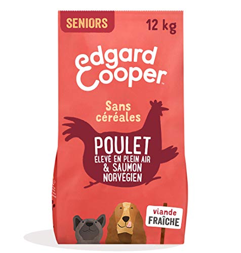 Edgard Cooper Trockenfutter für ältere Hunde, ohne Getreide, (Huhn & Lachs, 12 kg), frisches Fleisch und Protein, natürliches Futter für erwachsene Hunde, hypoallergen, ohne Zuckerzusatz von Edgard Cooper
