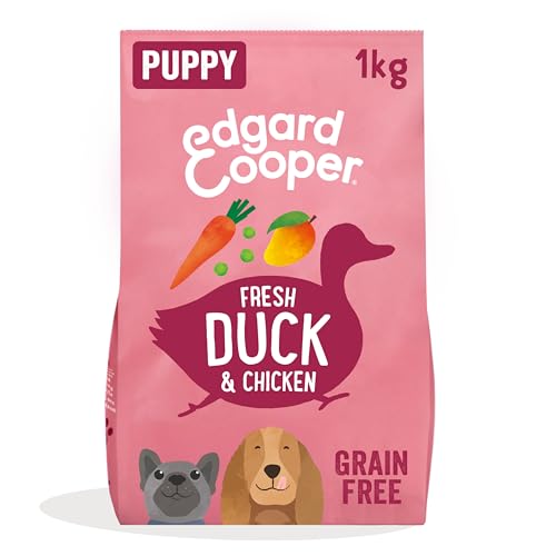 Edgard & Cooper Welpenfutter, Trockenfutter für Hunde (Ente & Huhn, 1kg), Hundefutter trocken getreidefrei ohne Zucker, natürliche Zutaten und frisches Fleisch, voller essentieller Aminosäuren von Edgard Cooper