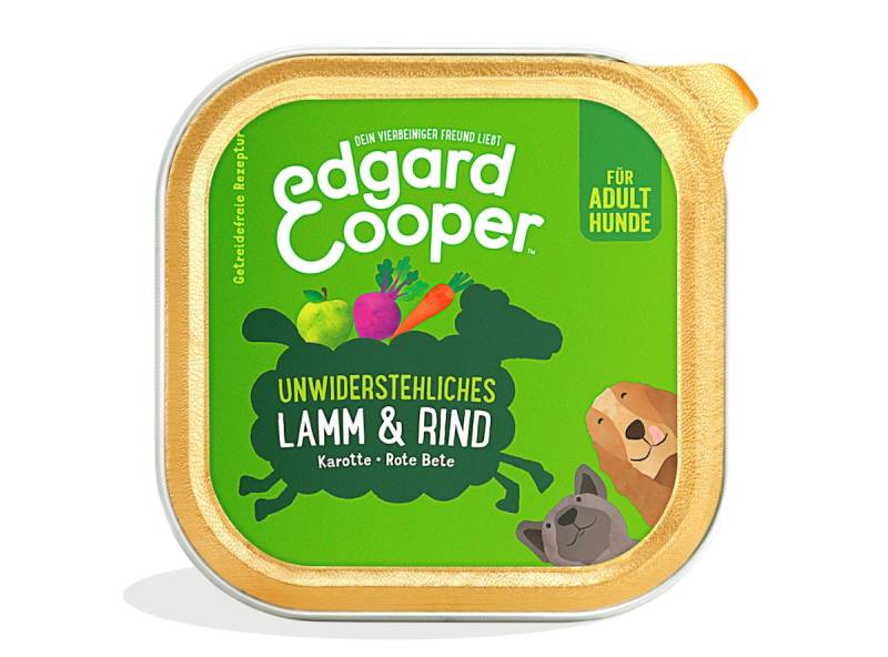 Edgard&Cooper Adult 150 Gramm Hundenassfutter Sparpaket 22 x 150 Gramm Lamm und Rind